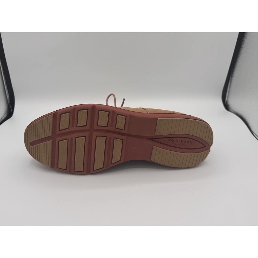 Cole Haan Original Grand Mens 11.5 M Tan Suede Oxford Shoes  Brick Red Sole - Picture 10 of 13